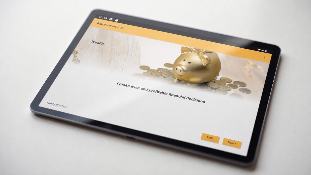 Tablet showing the Affirmations 4 U app interface